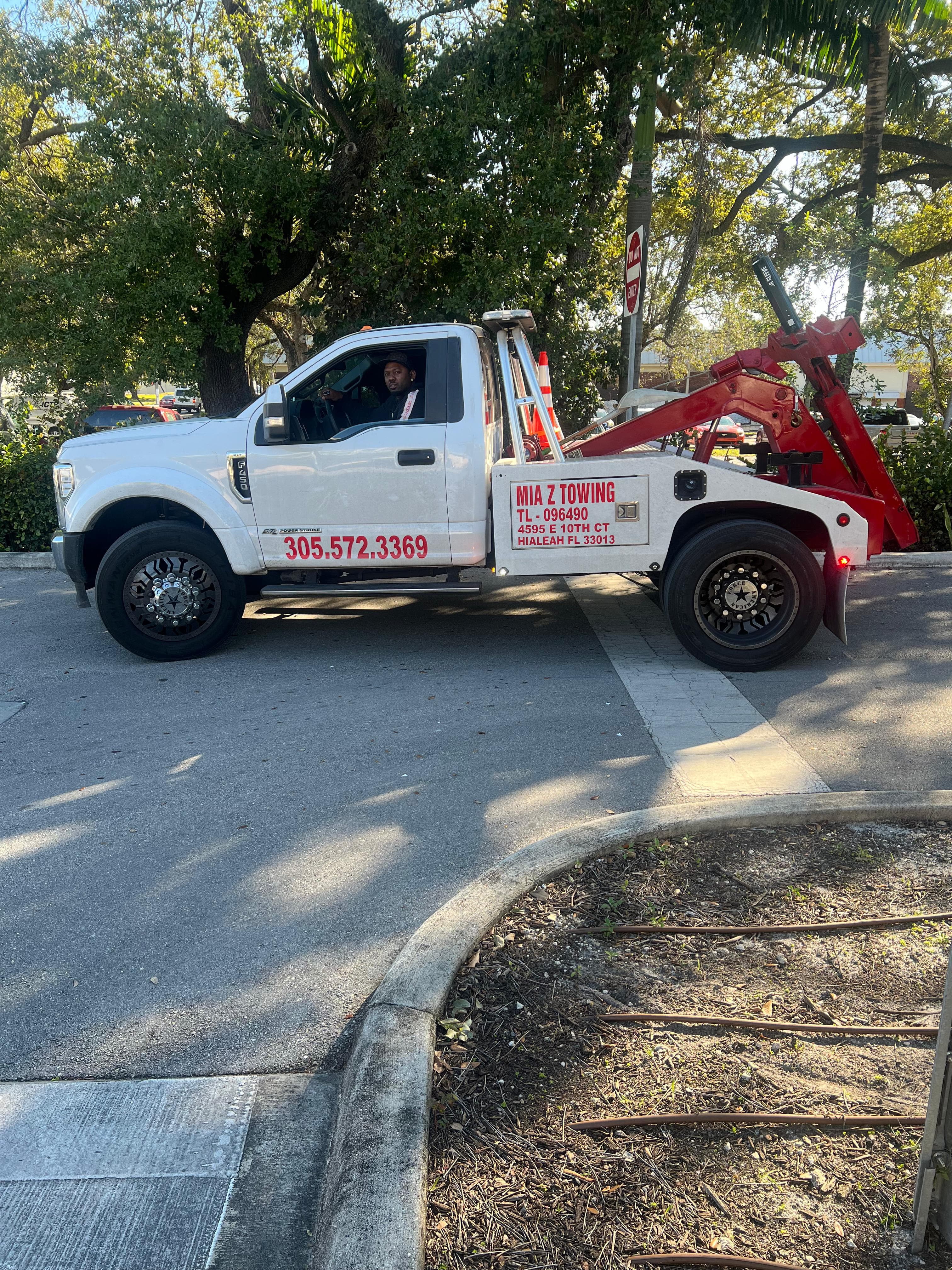 MIA Z Towing tow truck on the road